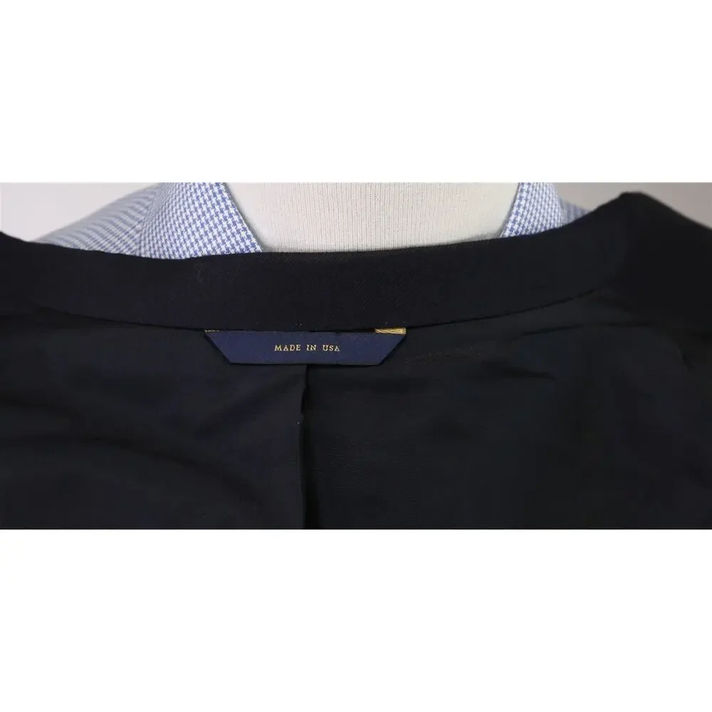Brooks Brothers Golden Fleece Madison Navy Blue Gold Button Wool Blazer 48R